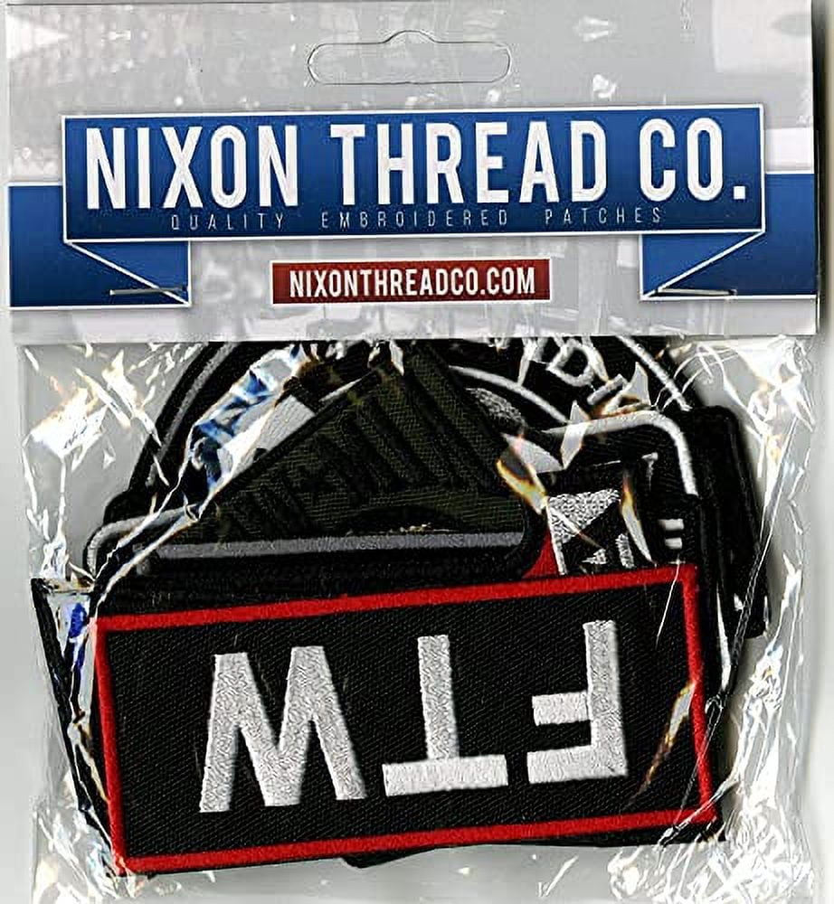 FTW Live to Ride #1 American US Flag Skull Pow Mia Harley Club | Small Motorcycle Patches 15pc. Set - by Nixon Thread Co.