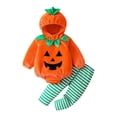thumbnail image 5 of gcong Toddler Kids Halloween Bodysuits Pumpkin Outfit Set with Hat, 5 of 7
