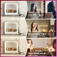 thumbnail image 3 of Hasipu Vanity Mirror with Lights, 24.2" x 19.7" LED Makeup Mirror, Light up Mirror with 10X Magnification and USB, Phone Holder, Smart Touch 3 Colors Dimmable, 360° Rotation (Right Angle Black), 3 of 7