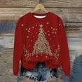 thumbnail image 3 of Christmas Sweatshirts for Women Fashion Vintage Xmas Holiday Tops Casual Christmas Sweater Long Sleeve Outfits Crewneck Fleece Sweatshirt Pullover Top Plus Size, 3 of 7