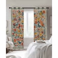 thumbnail image 2 of Boho Beige Flowers Blackout Curtains for Bedroom - 84 Inch Long Light Blocking 2 Panels Set, Spring Abstract Watercolor Floral Leaf Thermal Living Room Drapes Grommet Window Curtains 52"x84", 2 of 8