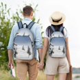 thumbnail image 4 of Vsdgher Snowman And Christmas Tree Print Canvas Backpack Travel Rucksack Unisex Knapsack 15.7/17.7Inch Laptop Backpack for Work,College-Small, 4 of 5
