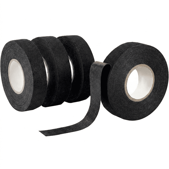 ROSEXIXI High Temp Wire Harness Tape, 0.98" x 49.2ft Black Cloth Tape, Automotive Wiring Loom Tape for Noise Reduction & Abrasion Protection