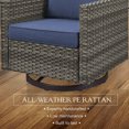 thumbnail image 6 of PARKWELL Contemporary Outdoor Swivel Rocking Chair Set of 2,Patio Wicker Swivel Lounge Glider Chair for Porch Balcony Yard,Gray/Navy, 6 of 8