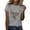 Light Gray, variant on Blouses for Women Short Sleeve Casual Crew Neck Printed Top Summer Tops L