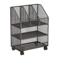 thumbnail image 1 of Tnarru Movable Bookshelf Book Organizer Space Saving Multi Tiers Compact Multifunctional Living Room Study Magazines Holder File Rack Three Layer, 1 of 8