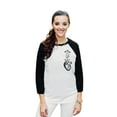 thumbnail image 2 of Thread Tank Daisy Heart Anatomy Unisex 3/4 Sleeves Baseball Raglan White Black Small, 2 of 4