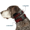 thumbnail image 2 of Buckle-Down Pet Collar, Dog Collar Plastic Buckle, Rising Sun Red Black, 13 to 17 Inches 1.5 Inch Wide, 2 of 8