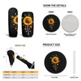 thumbnail image 6 of Yuyamidu Sunflower Car Seat Cover Set with Floor Mats Dog Paw Steering Wheel Cover Seat Belt Pad Cup Holder Gear Shift Knob Cover Set Fit for Most Cars SUVs, 6 of 6
