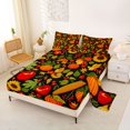 thumbnail image 2 of Manfei Classic Halloween Pumpkin Lantern Queen Sheets,Spider Web Silhouette Print Queen Sheet Sets,4 Pieces,1 Flat Sheet,1 Fitted Sheet and 2 Pillowcases, 2 of 6