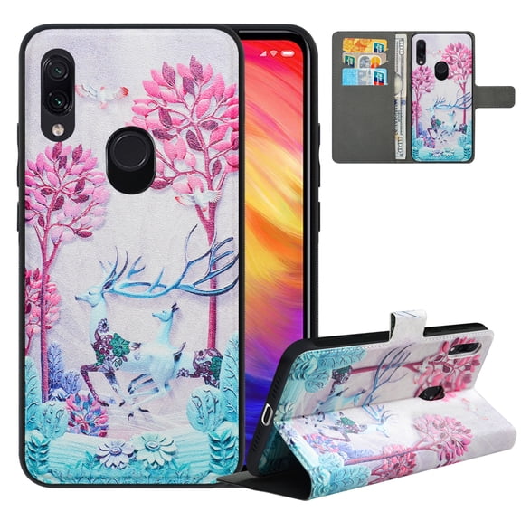 Labanema Xiaomi Redmi Note 7 /Redmi Note 7 Pro Case with Kickstand, 2 in 1 Detachable Magnetic Protective Folio Flip Cover for Xiaomi Redmi Note 7 /Redmi Note 7 Pro (Deer)