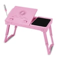 thumbnail image 1 of GPCT Foldable Laptop Table Bed Notebook Desk w/Cooling Fan Mouse Board LED light 4 x USB Ports Breakfast Snacking Tray with Storage Groove For Home Office Use, 1 of 9