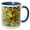 Blue/White, variant on 3drose, Happy Mothers Day Greeting Southern Wildflower Carolina Jessamine, 11oz Two-tone Red Mug