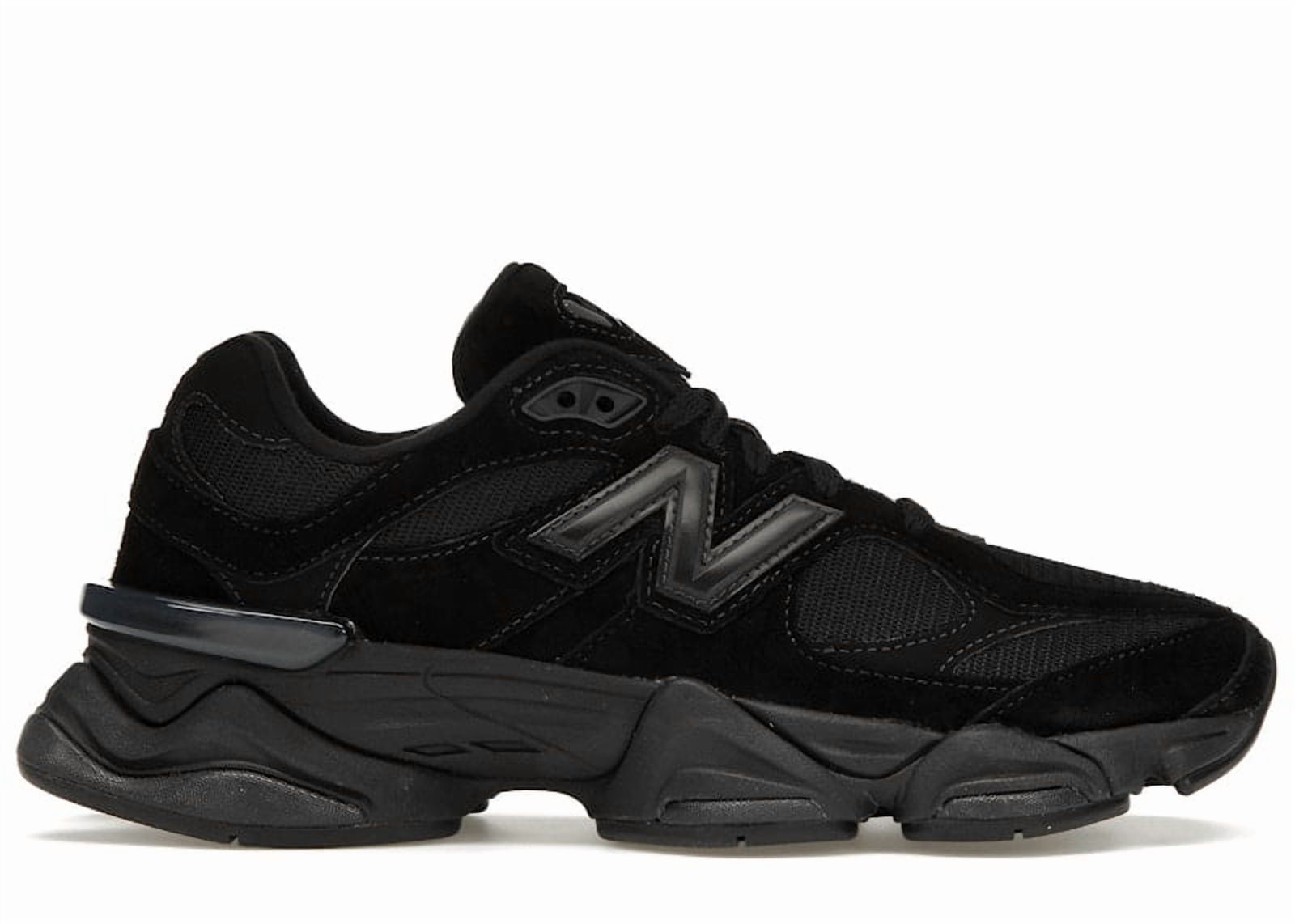 New Balance Men's 2002R Triple Black Suede Running Shoes, from