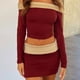 thumbnail image 3 of Conjunto de falda superior de tubo ajustado de 2 piezas Vestido sexy con cuello y hombros descubiertos para mujer FLhrweasw Para estrenar, 3 of 7