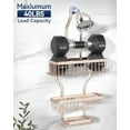 thumbnail image 4 of Shower Caddy Hanging - Never Rust Shower Organizer - Aluminum over The shower head caddy with 10 Hooks for Razor/Sponge - Shower Rack with Soap Basket - Rose Gold, 4 of 8