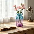 thumbnail image 7 of JeashCHAT Gradient Glass Vase with Ribbon, Decorative Flower Vase for Hydroponic Plants and Dried Flowers Home Office Living Room Bathroom Table Shelf Decor, 7 of 7