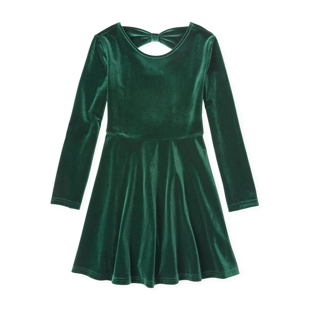 The Children's Place The Children's Place Girls Bow Back Velour Dress