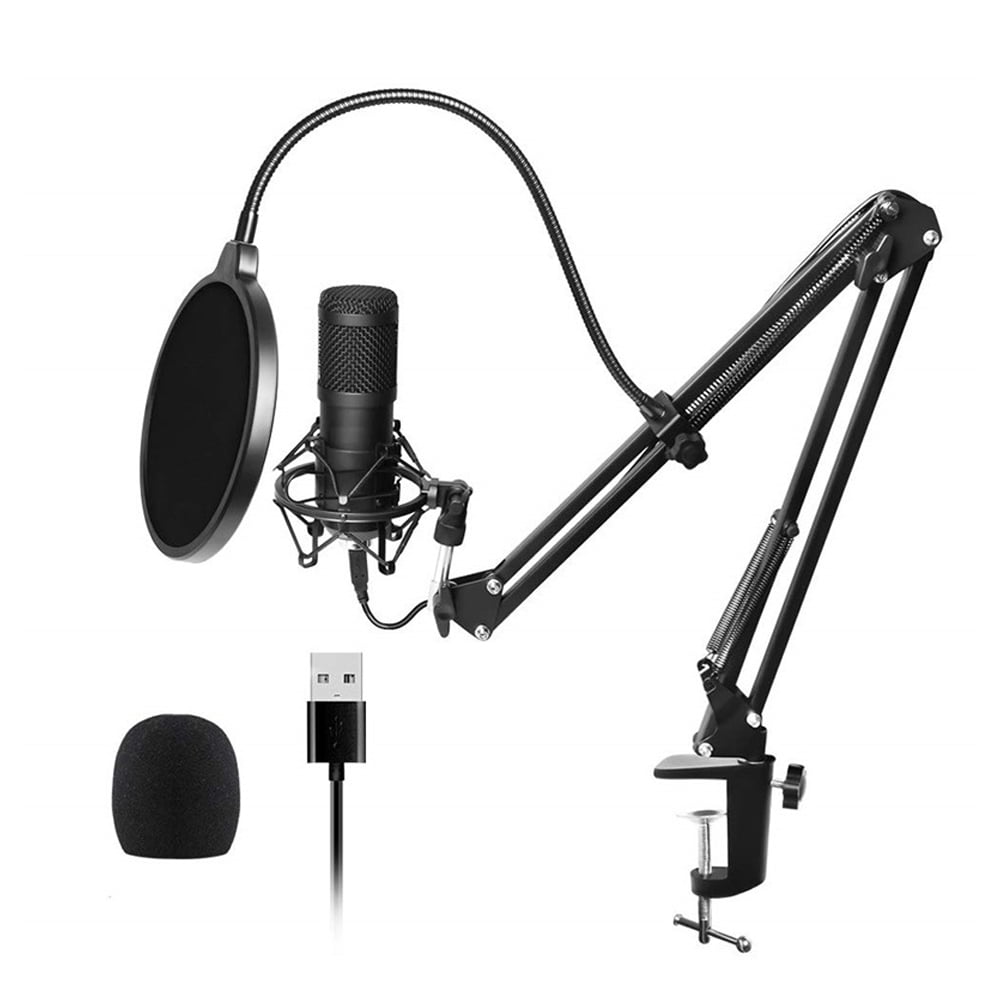 Black Broadcast Recording SUKEQ USB Microphone Professional Home Studio Condenser Microphone for Computer PC Podcasting