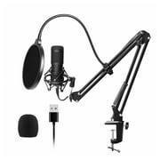 Romacci USB Microphone Kit 192KHZ/24BIT Professional Podcast Condenser Mic for PC Karaoke Studio Recording Mic Kit with Sound Card