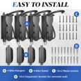 thumbnail image 5 of SUNALLY Swivel Bike Wall Hanger 4 pack, Vertical Storage Bicycle Wall Mount Rack for Garage, Holds up to 66 lbs with No-Scratch Protection, Black, 5 of 7