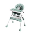 thumbnail image 2 of Trona para bebé, trona plegable, silla de alimentación ergonómica, silla de comedor infantil para estudio de juegos verde, 2 of 8