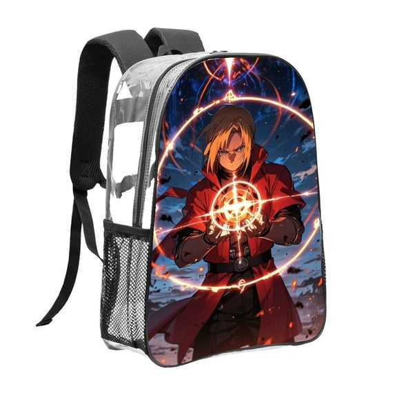 FullMetal Alchemist Pattern Transparent Backpack Lightweight And fashionable Showcasing Personality And Leading The Trend