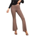 thumbnail image 2 of qolati Women's Flared Leggings Elastic High Waisted Workout Yoga Pants Casual Soft Bootcut Running Lounge Palazzo Trousers, 2 of 5