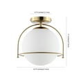 thumbnail image 3 of SAFAVIEH Valise 11 in. Mid-century Gold Iron Mount Light with White Glass Shade, 3 of 11