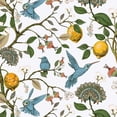 thumbnail image 3 of Topfinel Fancy Hummingbird Patterned Curtain,White Curtains for Living Room, Thermal Insulated Blackout Curtains for Bedroom, Floral Vintage Lemon Curtains 72 inch Length 2 Panels Set, 3 of 11