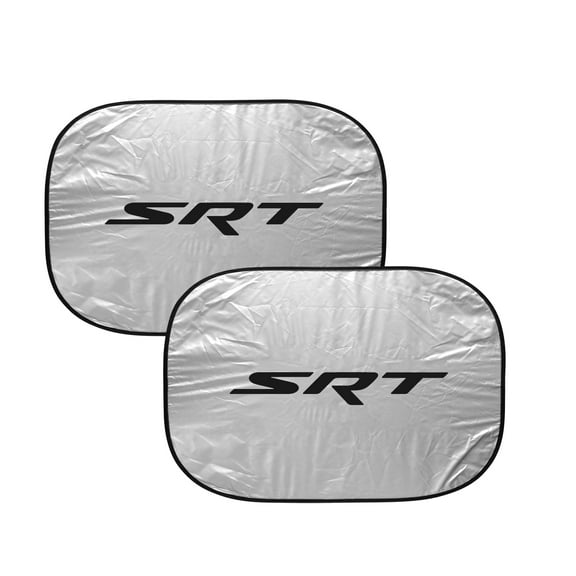 Dodge Jeep SRT Logo Dual Panels 2-28" x 24" Easy Folding Windshield Sun Shade
