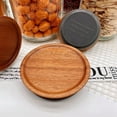thumbnail image 4 of Regular Mouth Jar Lids,Wooden Jar Tops,Canning Lids with Airtight Silicone Seal for Regular Mouth Jars,4 Pack, 4 of 6