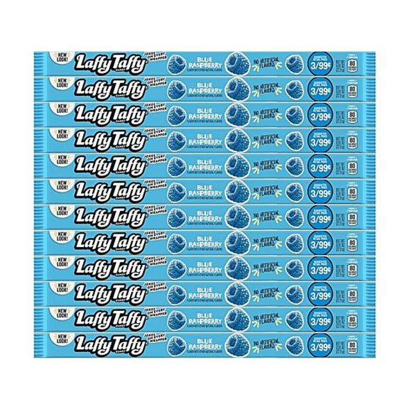 Laffy Taffy Ropes Blue Raspberry 0.81 oz 12 Pack – Soft Chewy Candy with Tangy Fruit Flavor, Individually Wrapped Snacks Perfect for Sharing, Parties, and On-the-Go Treats