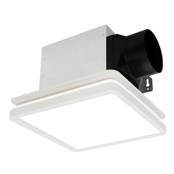 Bathroom Exhaust Fan with Light, Dimmable 3CCT LED Light with Night Light, 80 CFM, 2-Sones, Square, White