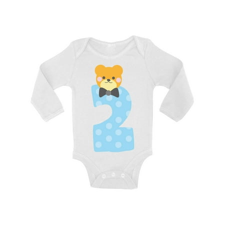 

Awkward Styles Second Birthday Boy Bodysuit Funny Bear Baby Romper