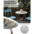 thumbnail image 5 of Fitted Tablecloth for Round,Vintage Christmas Snowman Shell Starfish Table Cover with Elastic Edge Waterproof Table Cloth,Marine Life on Beige Circle Covers for Kitchen Picnic Party, 5 of 6