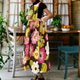 thumbnail image 3 of Uootdi Robes Tablier pour Femmes Col Rond Sans Manches Imprimé Floral Poche Robes Maxi Boho Légères Amples Robes Chasuble Cadeau, 3 of 6