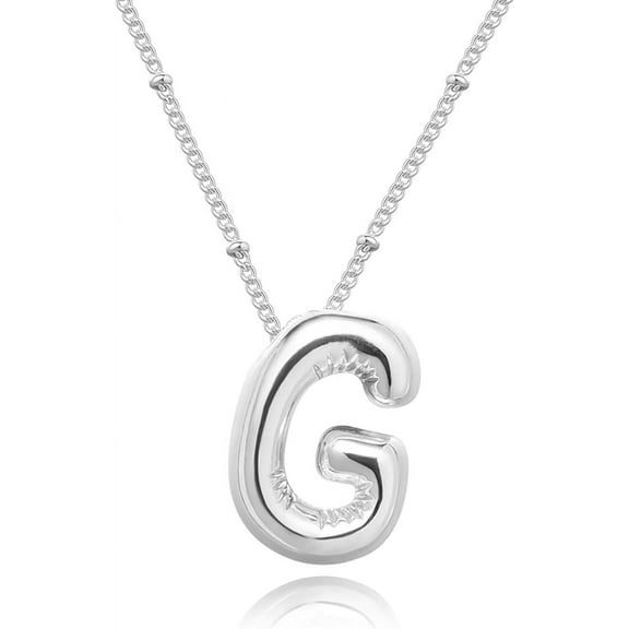 Gold Bubble Letter Necklace For Women, 14K Gold Plated Balloon Initial Letter Pendant Necklace Dainty Charm Initial Necklaces For Women Trendy Chunky Custom Name Necklace Gold Jewelry For Wo[Z1969]