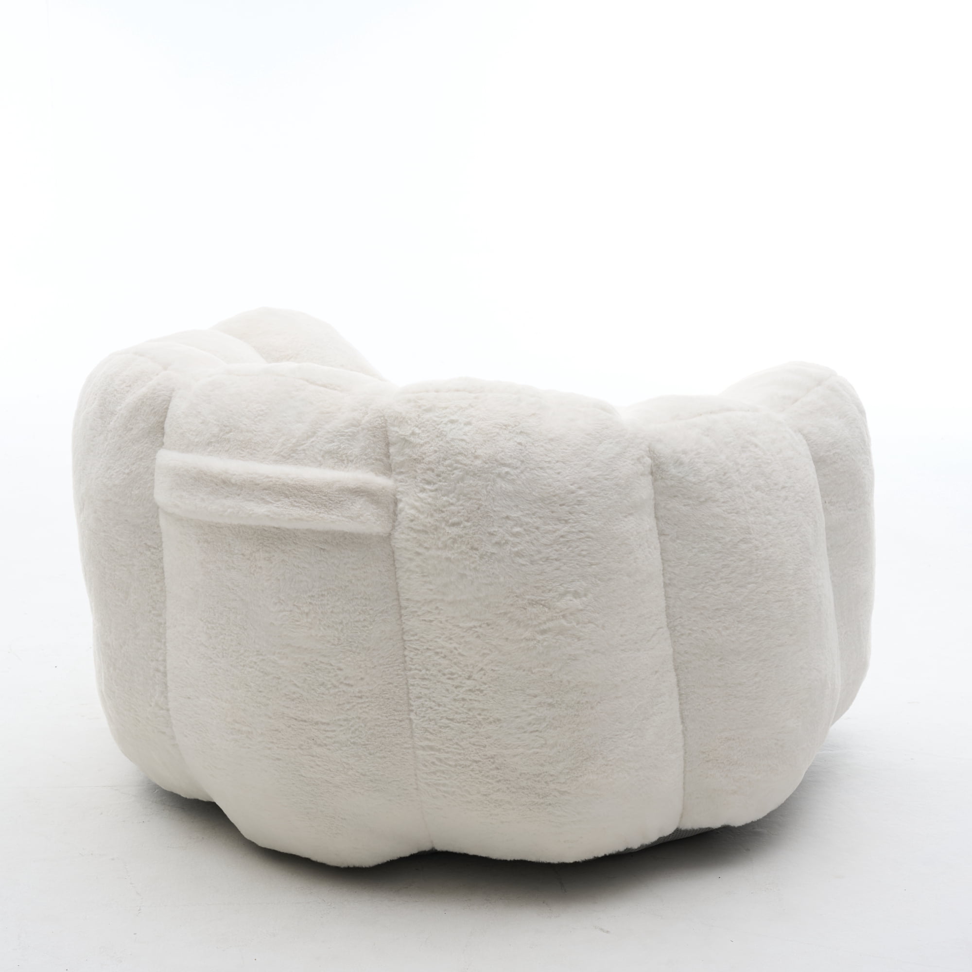 Leumius Large Lazy Sofa Chair, Comfortable Velvet Fabric Large Petal Sofa for Bedroom, Living Room and Gaming Beige