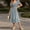 Blue, variant on IUYRTFE Women's Floral Square Neck Short Sleeve Ruffle Hem Dress – Slim Waist A-Line Midi Dress for Summer Casual Wear