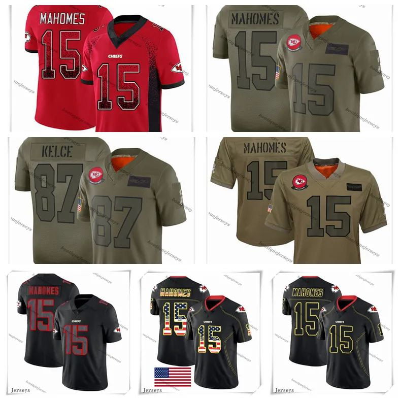Kansas City Chiefs No87 Travis Kelce Men's Nike Black 2019 Salute to Service Limited Stitched Jersey