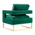 thumbnail image 4 of TOV Furniture Chaise Avery 20" Moderne en Velours et Acier Inoxydable Vert/or, 4 of 6