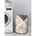 thumbnail image 3 of Abstract Laundry Bag, Scribble Style Motifs and Random Line Doodle on Plain Backdrop, Basket with Handles Drawstring Closure for Laundromats, 13" x 19", White Burnt Sienna and Ecru, by Ambesonne, 3 of 4