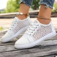 thumbnail image 5 of Willtoo Womens Lace Sneakers Fashion Mesh Low Cut Canvas Shoes Lace Crochet Lace Up Walking Running Tennis Shoes Lightweight Breathable Flat Wedding Shoes Bridal Sneakers, 5 of 6