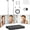 Black, variant on ikaufen Universal 35*25*6CM Surrounded on Three Sides Aluminum Mirror Door Mount Bathroom Makeup Mirror with Foldable Features 5x Magnification Black