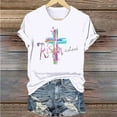 thumbnail image 6 of AGWOLF Easter Shirts for Women Christian T-shirts Short Sleeve Colorful Cross Print Tee Tops Religious Quotes Shirt Womens Easter T Shirts, 6 of 6