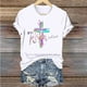thumbnail image 3 of Mujeres Pantalones Cortos de Manga Corta Impresa Floral Cuello Redondo Superior / Camisa Poliéster, Blusa Casual de Moda para el Uso Diario Del Hogar, 3 of 5