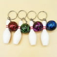 thumbnail image 1 of Naierhg 2Pcss Mini Simulation Bowling Ball Keychain Bag Pendant Car Key Ring Accessories, 1 of 8
