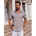thumbnail image 2 of COOFANDY Mens Casual Business Shirts Button Up Slim Fit Short Sleeve Shirts Work Office, 2 of 5