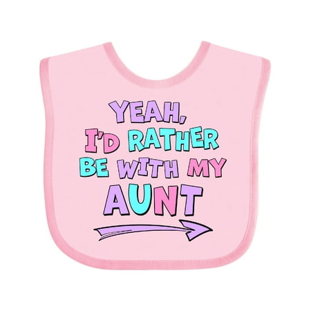 

Inktastic Yeah I d Rather Be with My Aunt in Pink Blue and Purple Gift Baby Boy or Baby Girl Bib